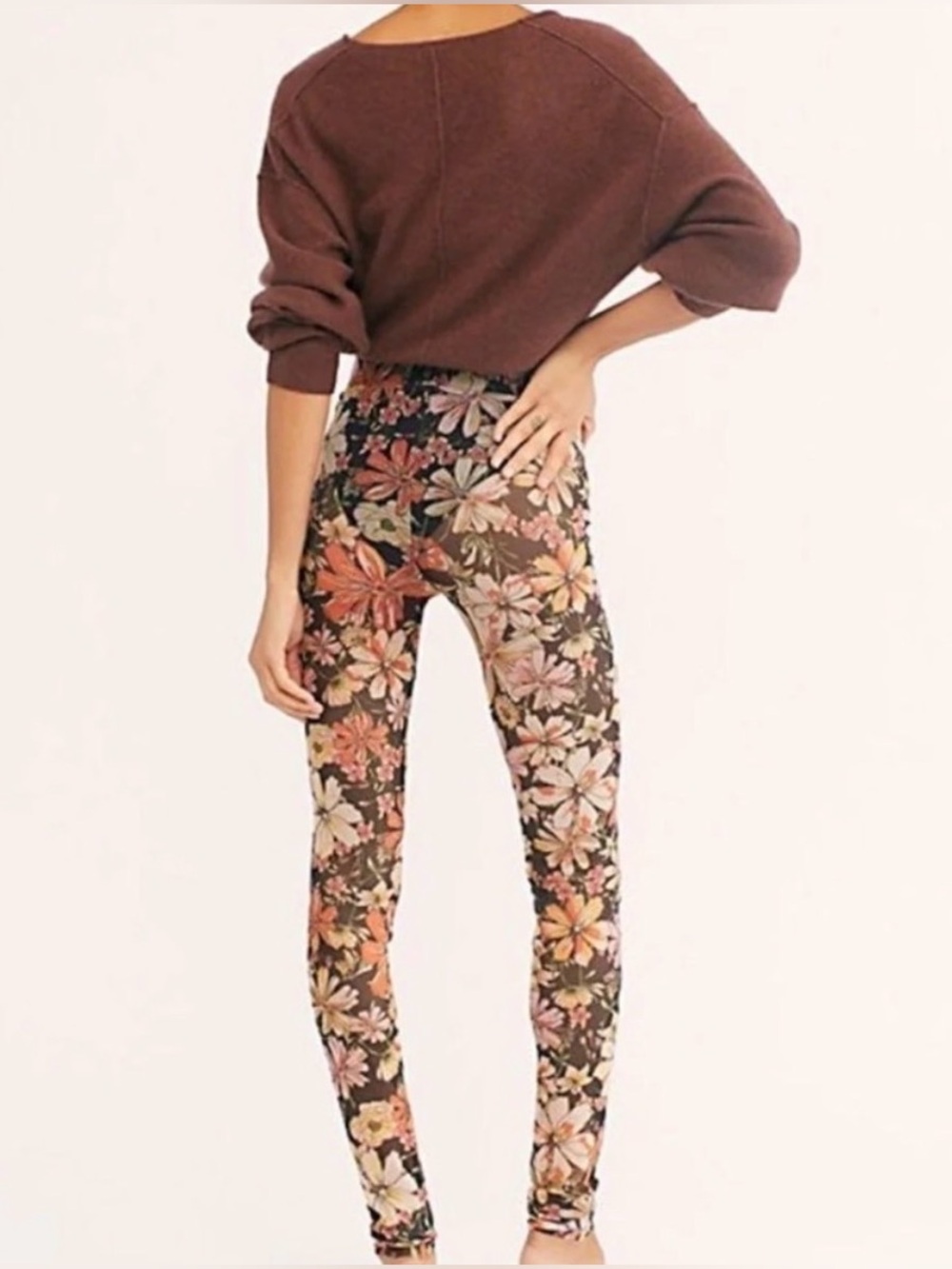Free People NWOT Floral Mesh Stretch Leggings